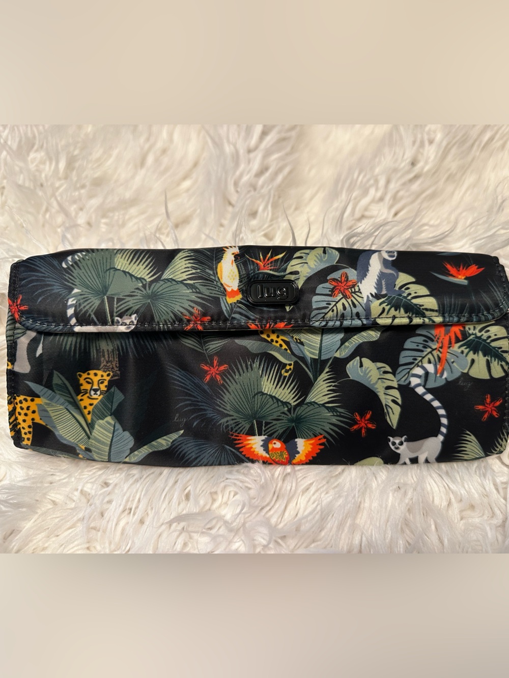 Lug Jungle Animal Tropical Print Magnetic Clutch Organizer Travel Bag